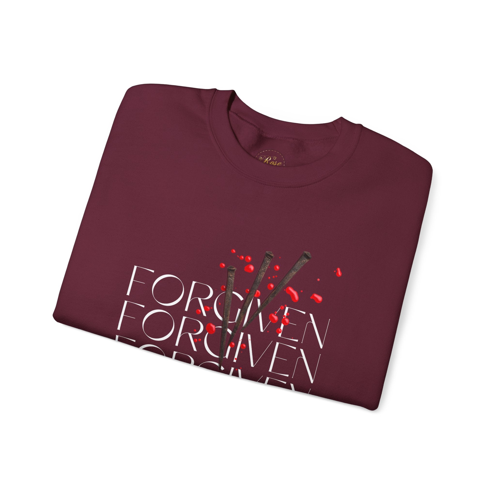 Forgiven Unisex Heavy Blend™ Crewneck Sweatshirt - Rose Indigo Designs LLC