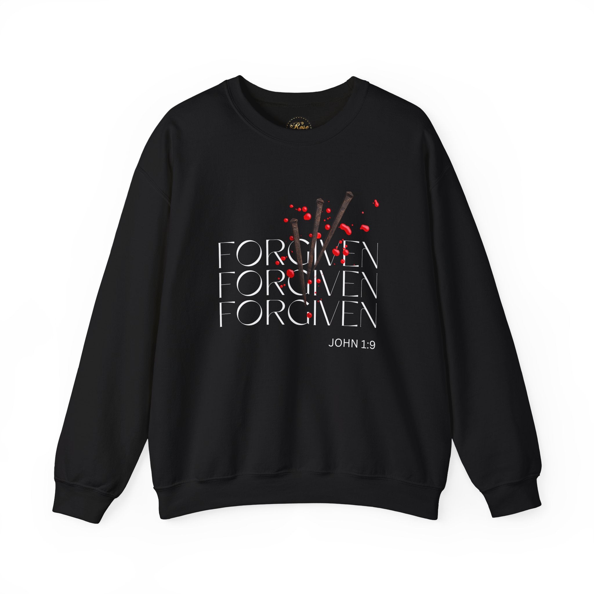 Forgiven Unisex Heavy Blend™ Crewneck Sweatshirt - Rose Indigo Designs LLC