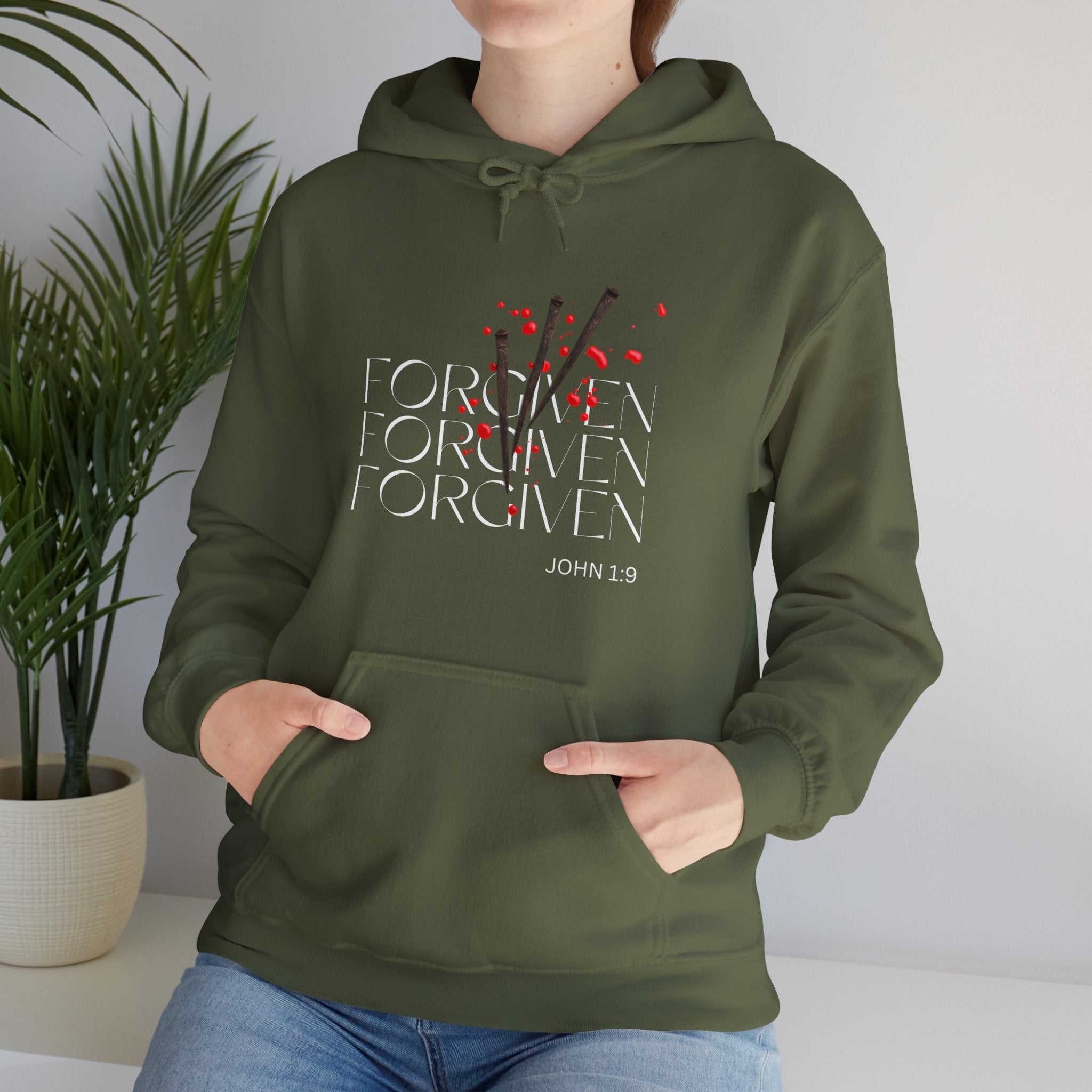 Forgiven Unisex Heavy Blend™ Hooded Sweatshirt - Rose Indigo Designs LLC