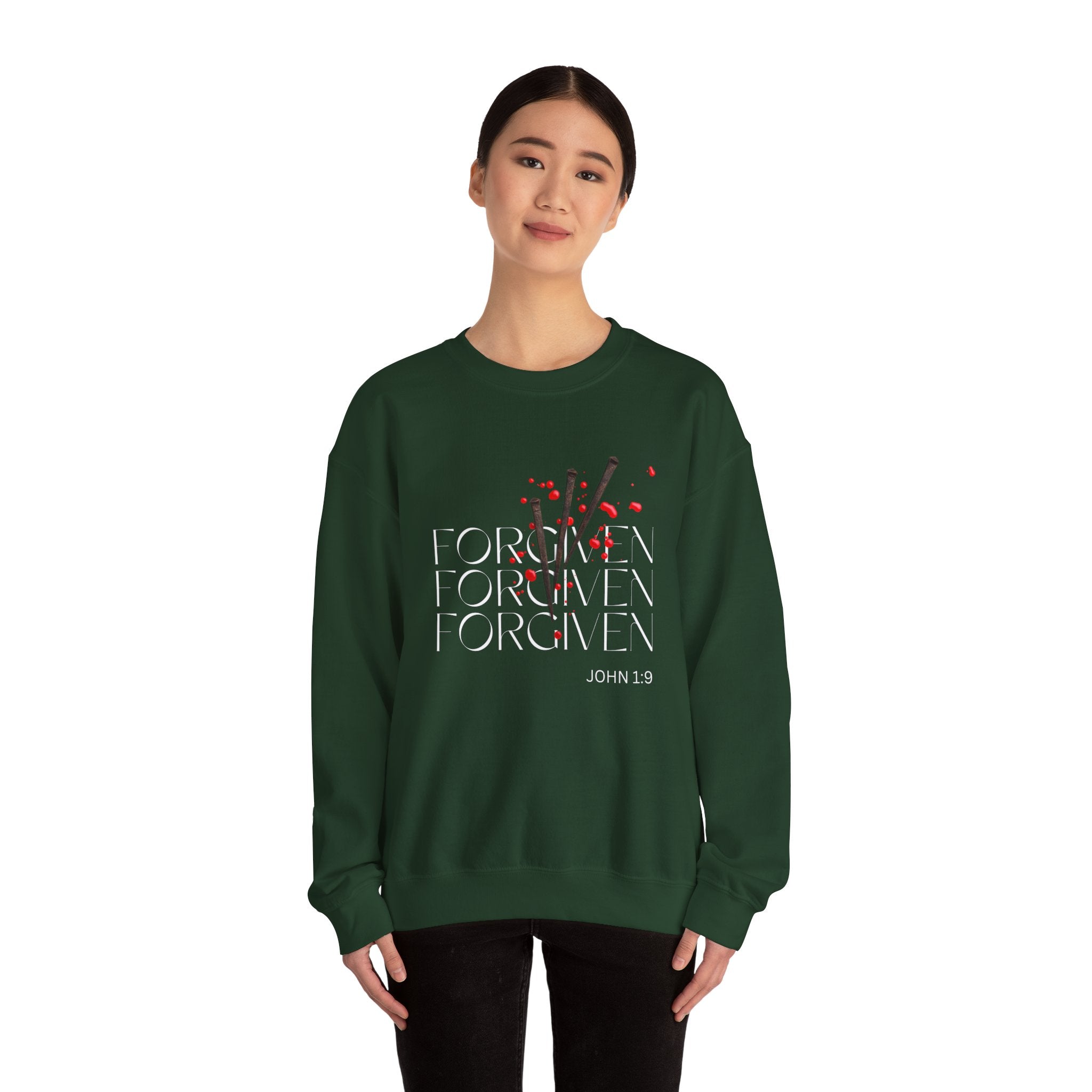 Forgiven Unisex Heavy Blend™ Crewneck Sweatshirt - Rose Indigo Designs LLC