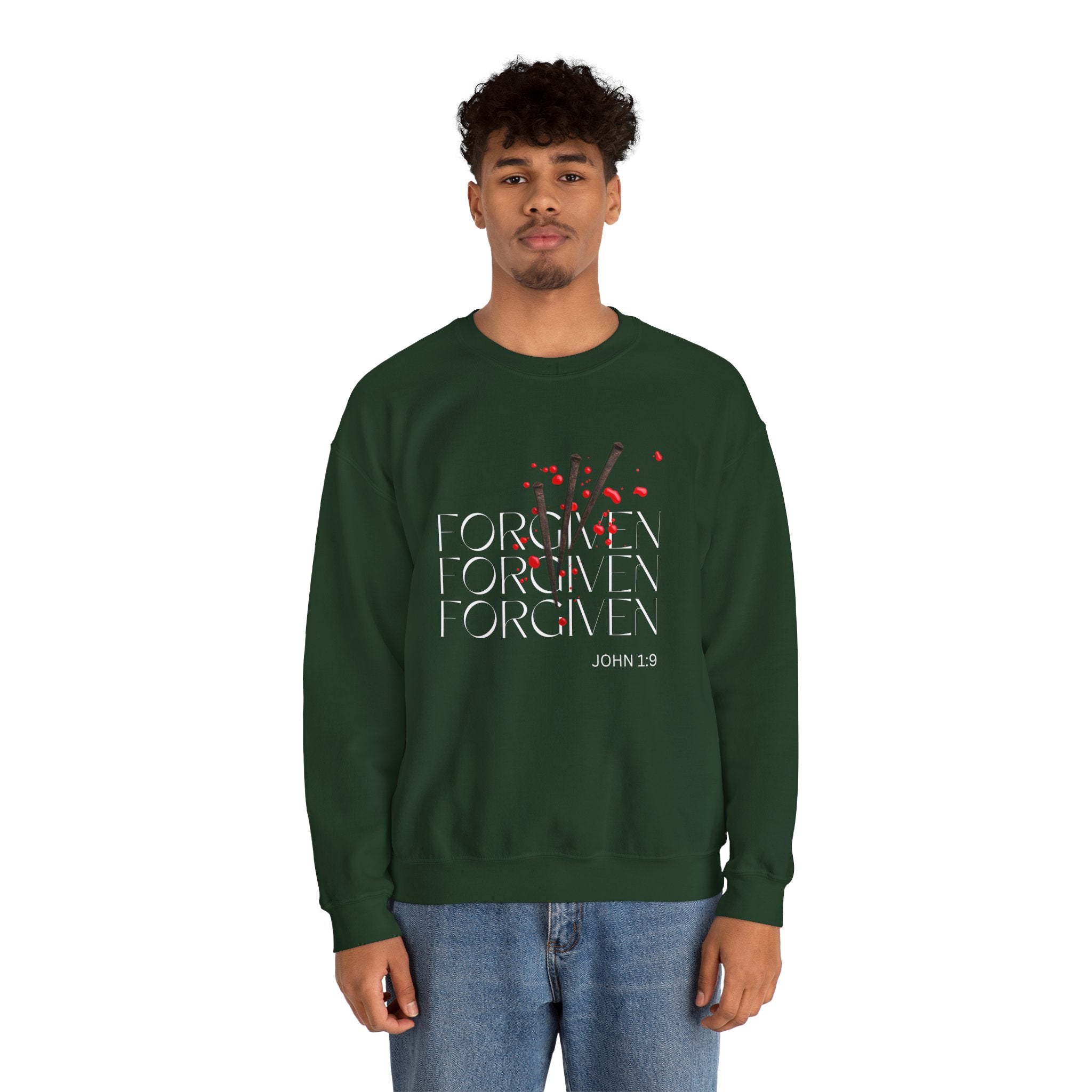 Forgiven Unisex Heavy Blend™ Crewneck Sweatshirt - Rose Indigo Designs LLC