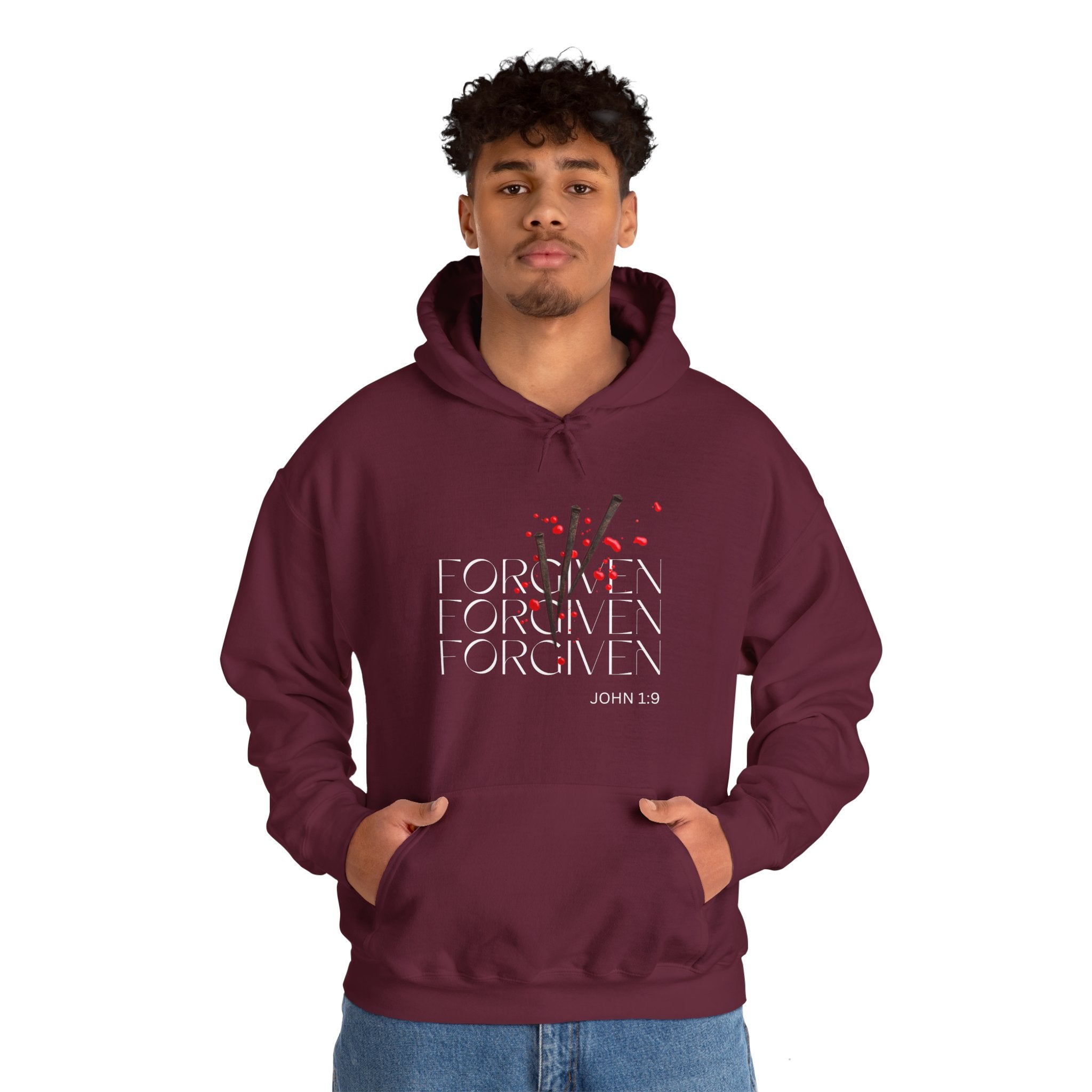 Forgiven Unisex Heavy Blend™ Hooded Sweatshirt - Rose Indigo Designs LLC