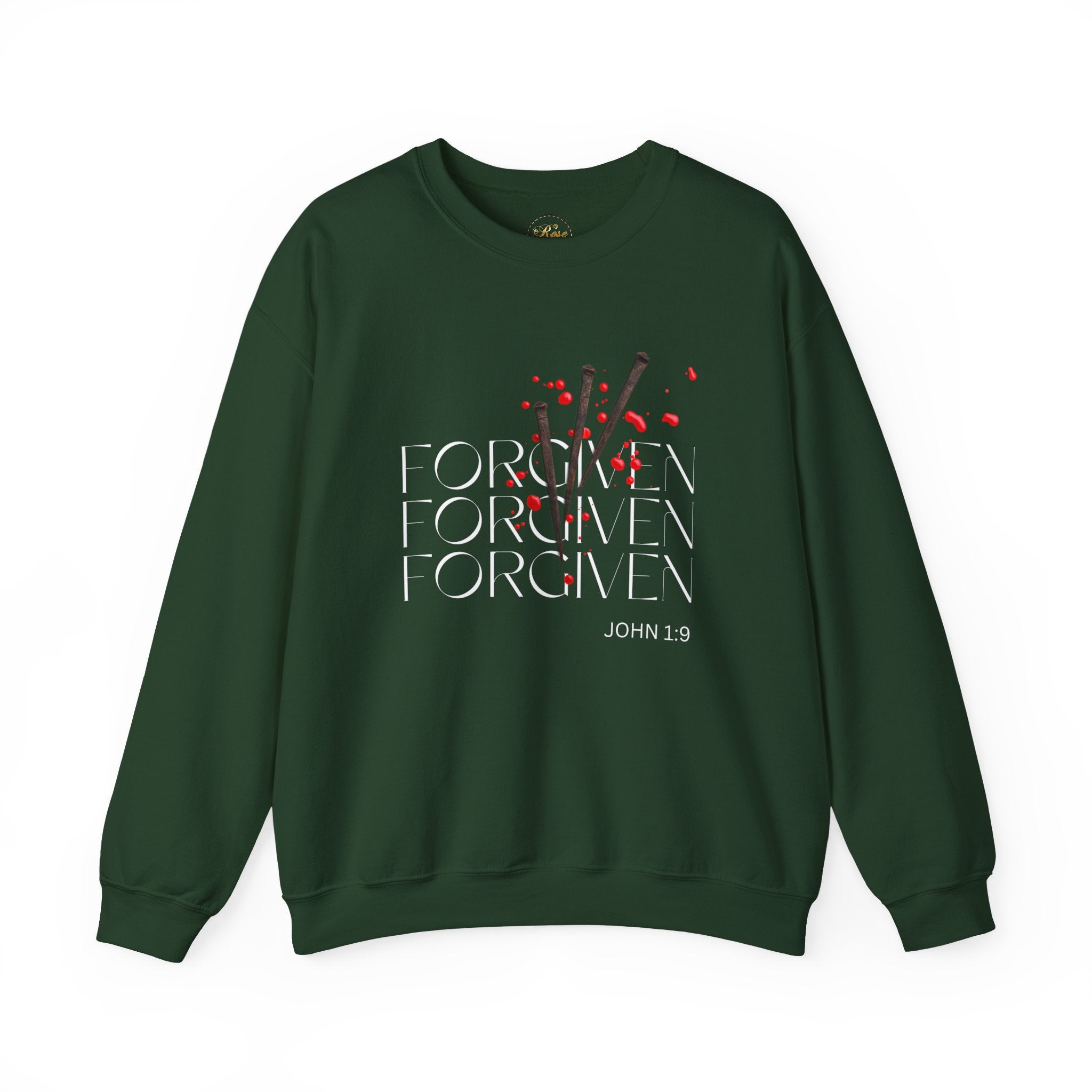 Forgiven Unisex Heavy Blend™ Crewneck Sweatshirt - Rose Indigo Designs LLC