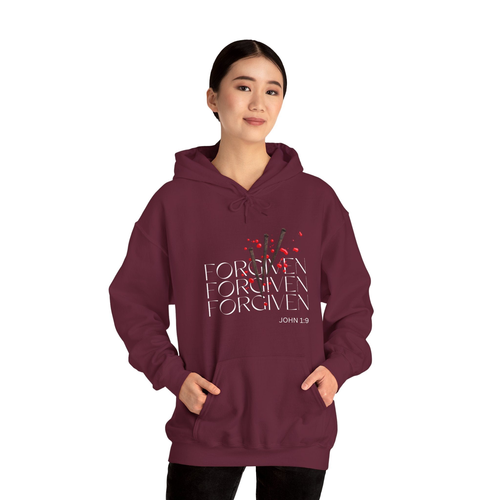 Forgiven Unisex Heavy Blend™ Hooded Sweatshirt - Rose Indigo Designs LLC