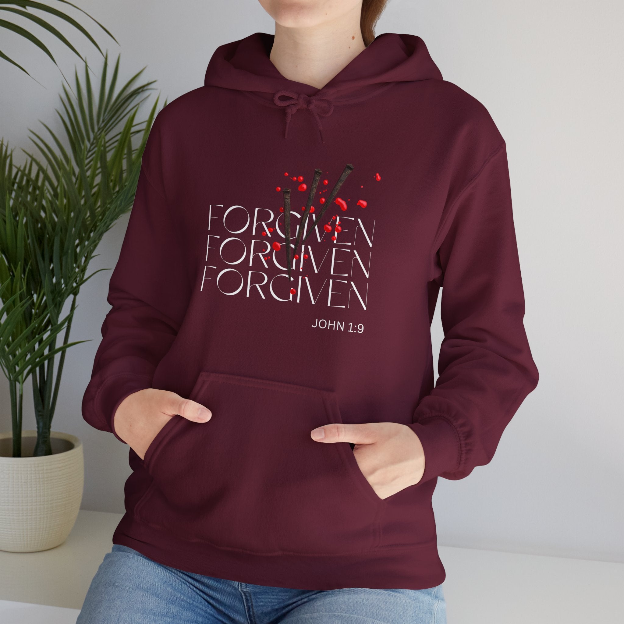 Forgiven Unisex Heavy Blend™ Hooded Sweatshirt - Rose Indigo Designs LLC