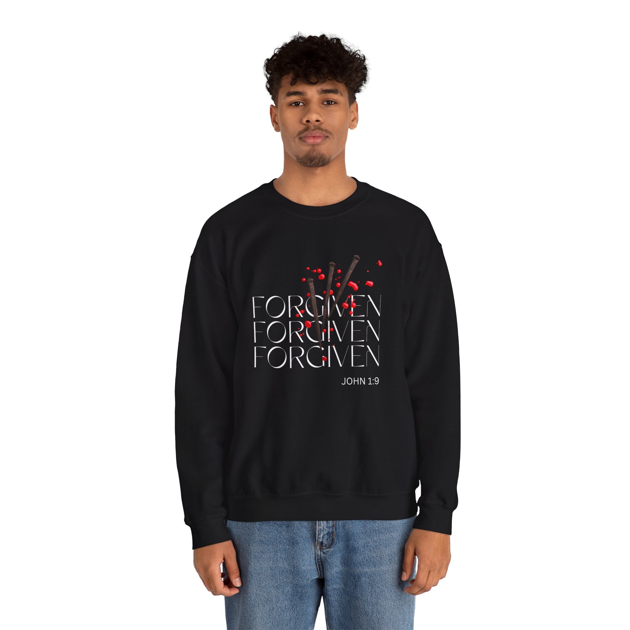 Forgiven Unisex Heavy Blend™ Crewneck Sweatshirt - Rose Indigo Designs LLC