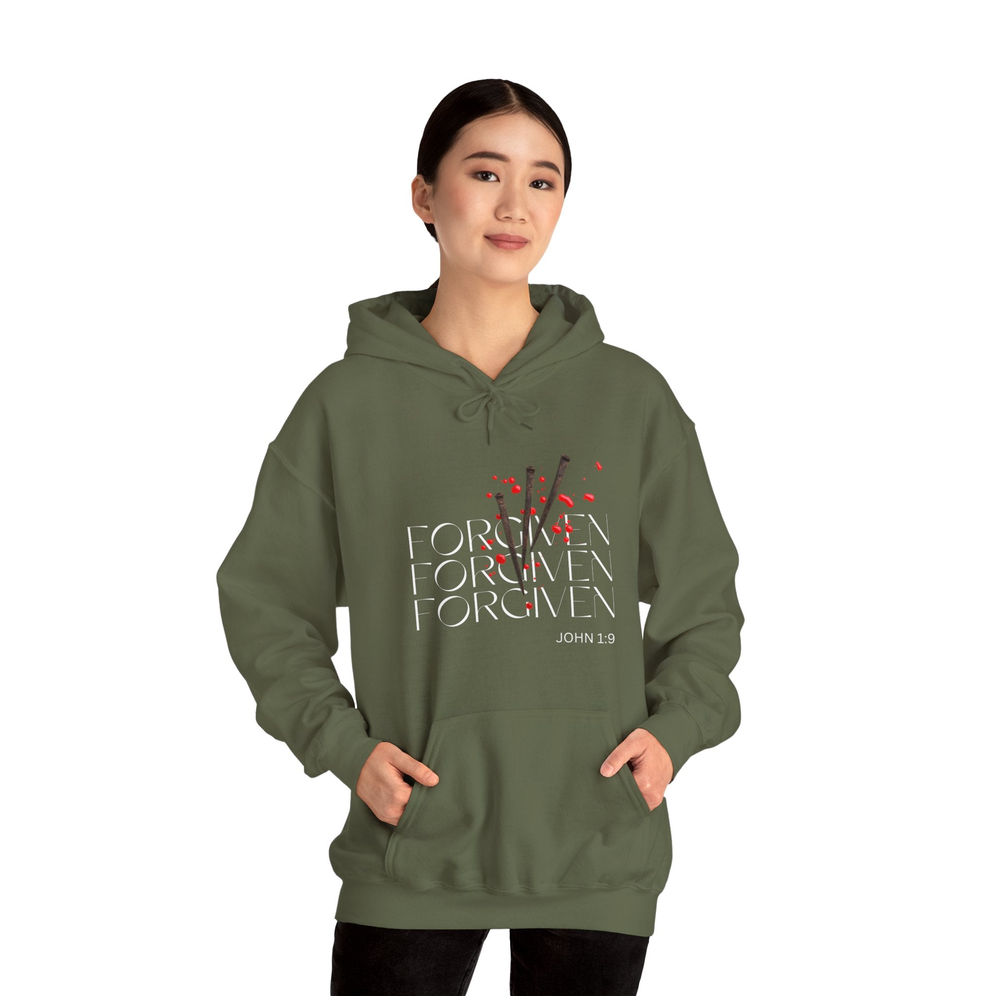 Forgiven Unisex Heavy Blend™ Hooded Sweatshirt - Rose Indigo Designs LLC