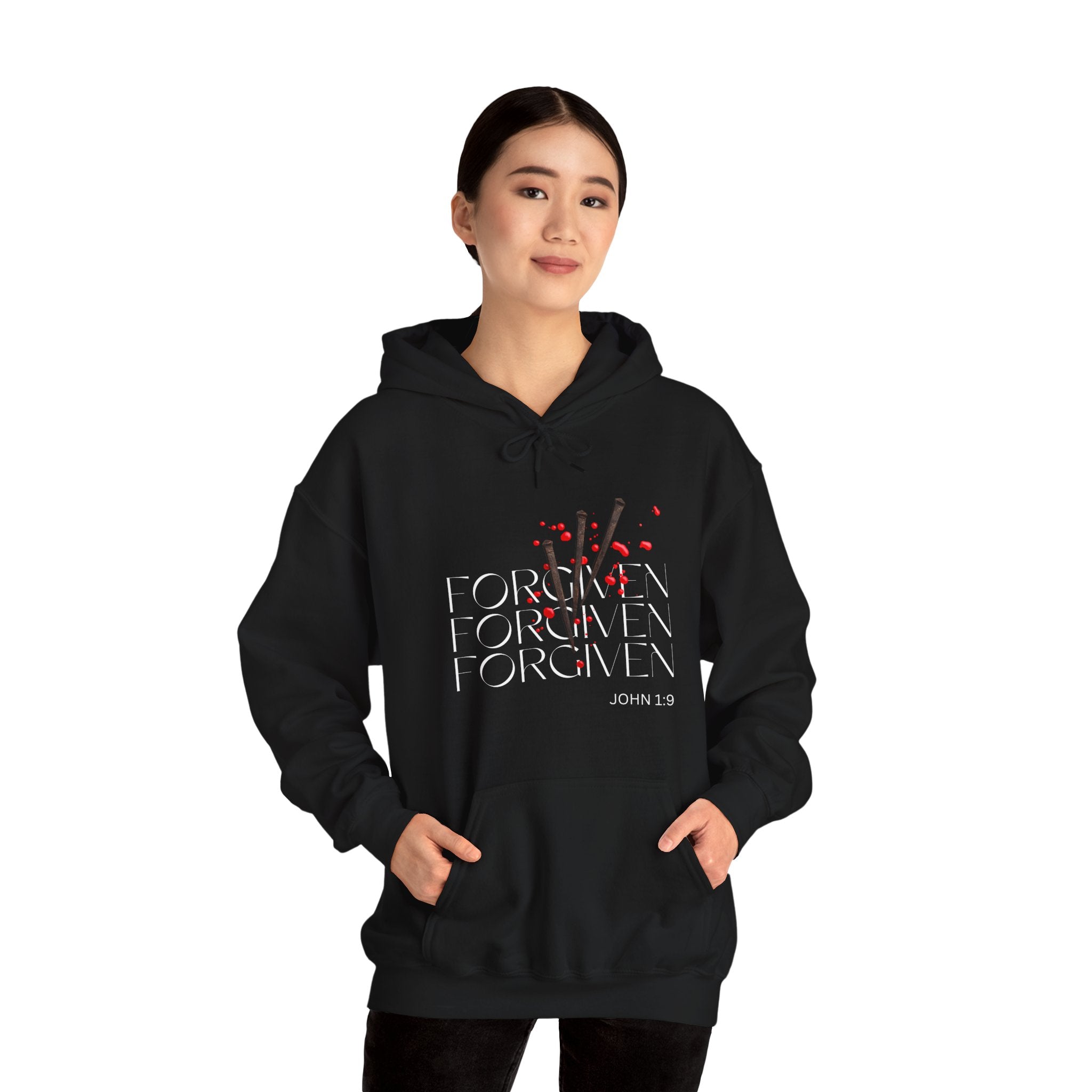 Forgiven Unisex Heavy Blend™ Hooded Sweatshirt - Rose Indigo Designs LLC