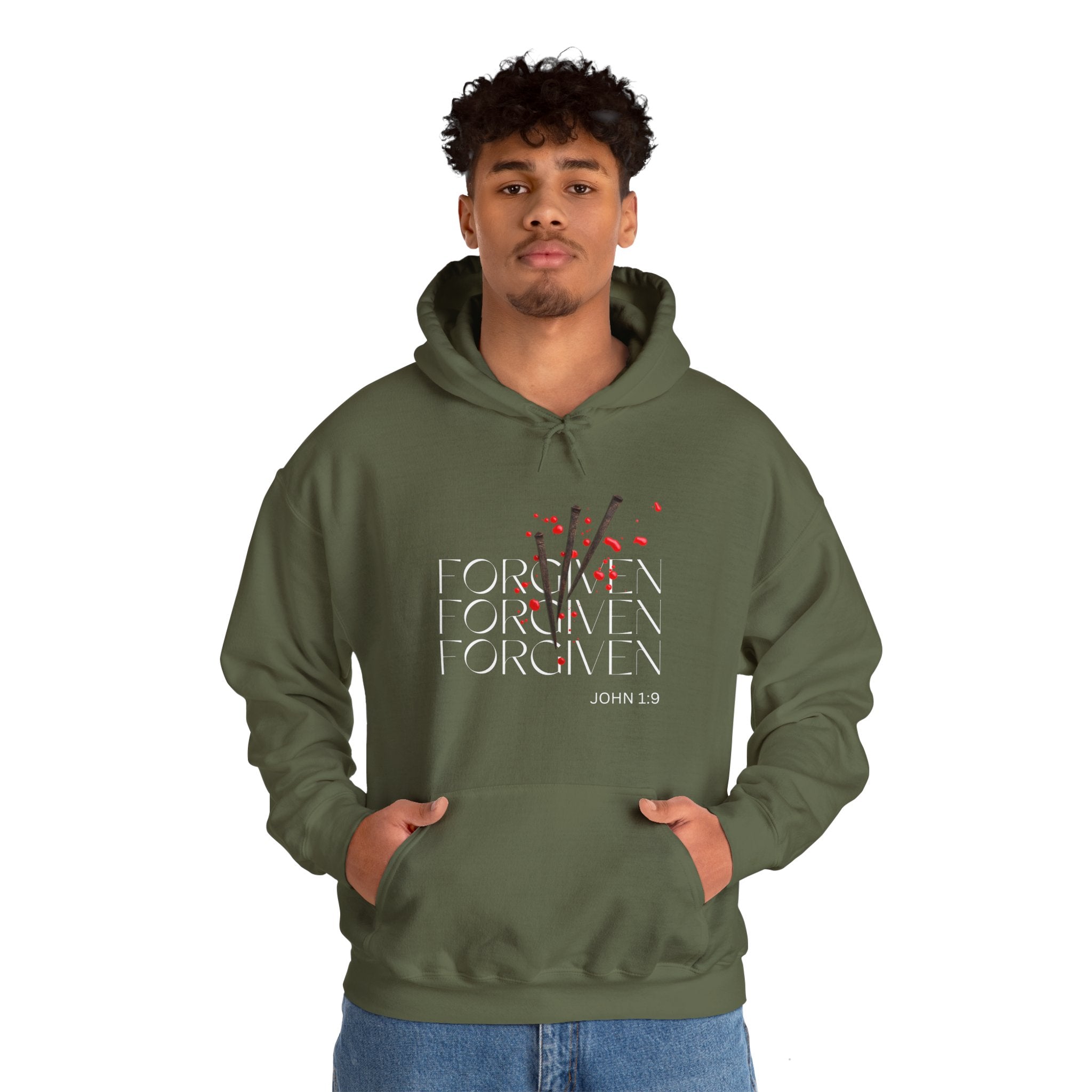 Forgiven Unisex Heavy Blend™ Hooded Sweatshirt - Rose Indigo Designs LLC