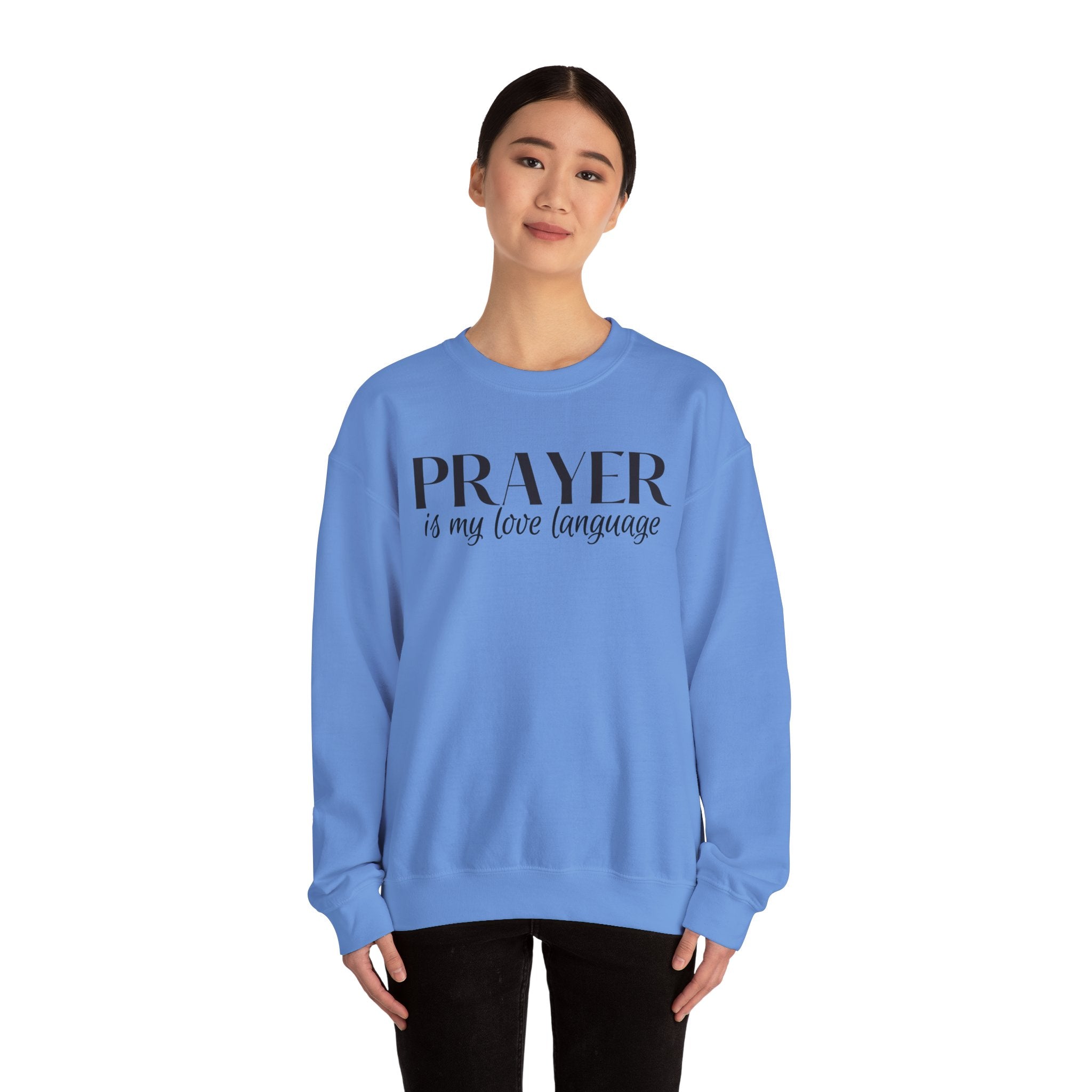 Prayer is my love language Unisex Heavy Blend™ Crewneck Sweatshirt