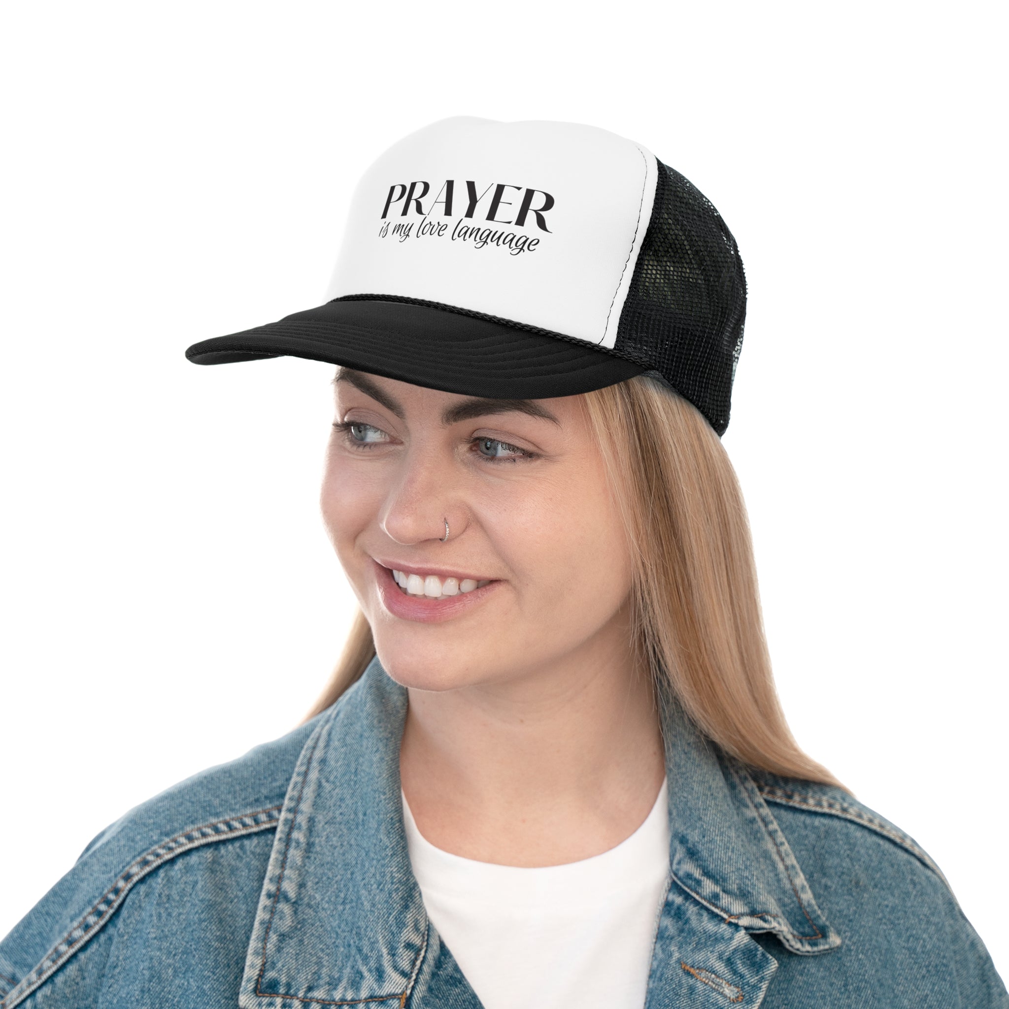 Prayer is my love language Trucker Caps