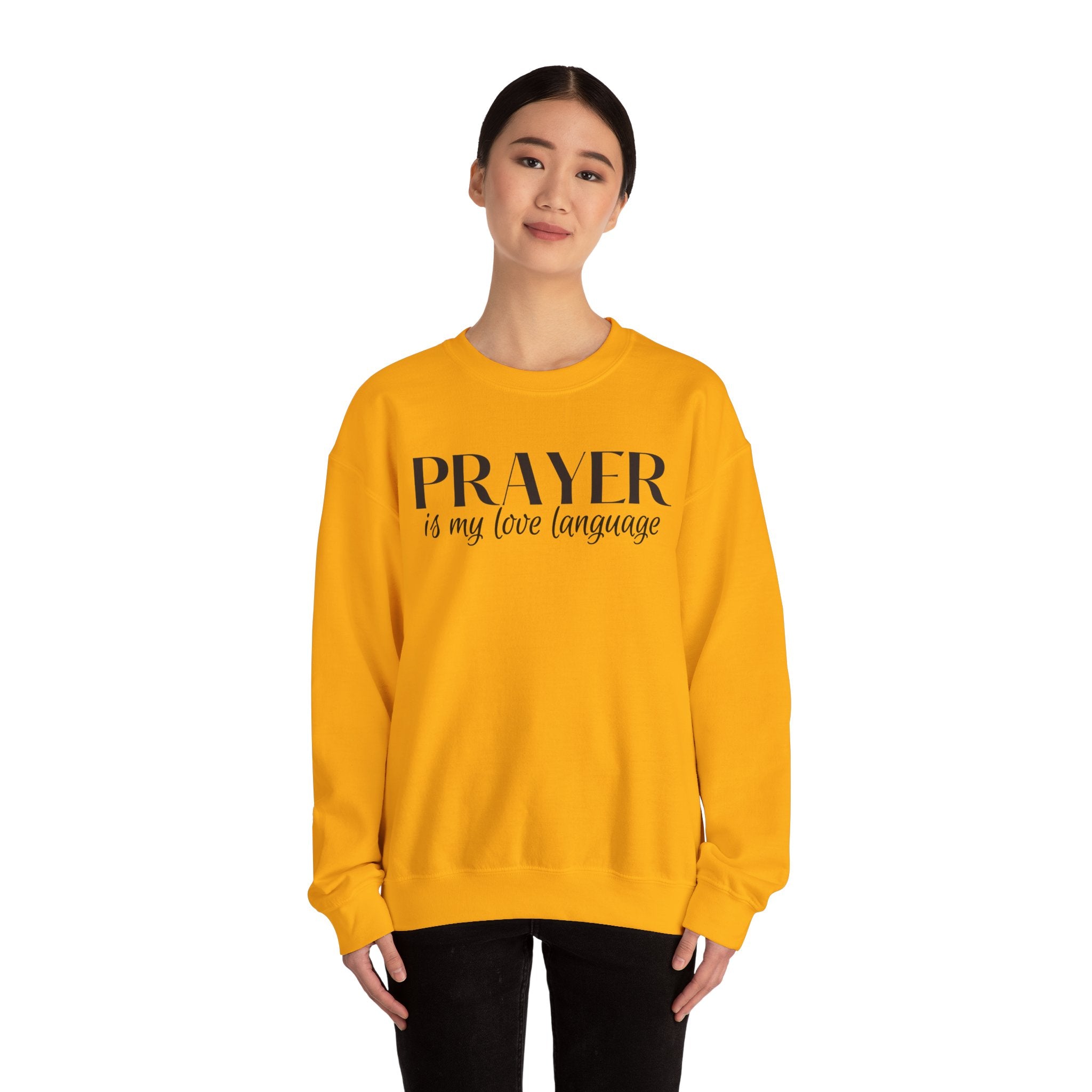 Prayer is my love language Unisex Heavy Blend™ Crewneck Sweatshirt