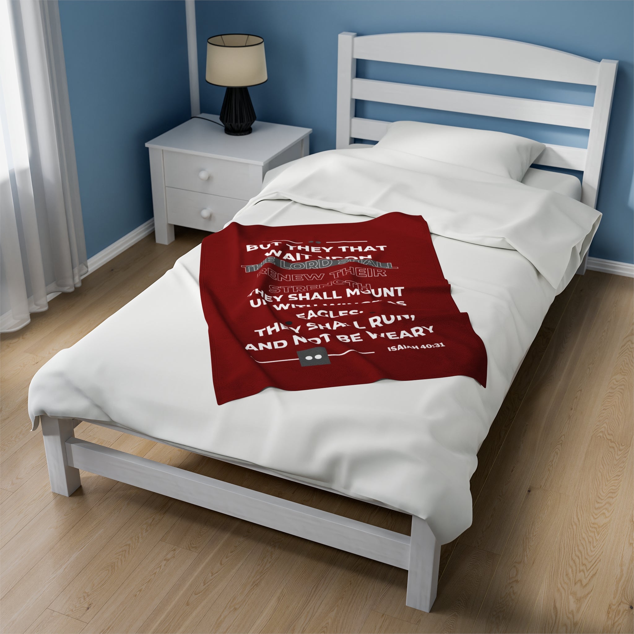 ISAIAH 40:31 Velveteen Plush Blanket