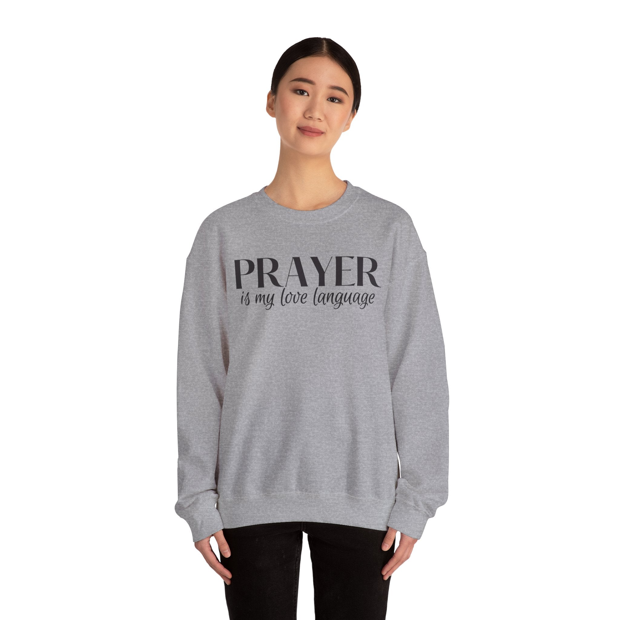 Prayer is my love language Unisex Heavy Blend™ Crewneck Sweatshirt