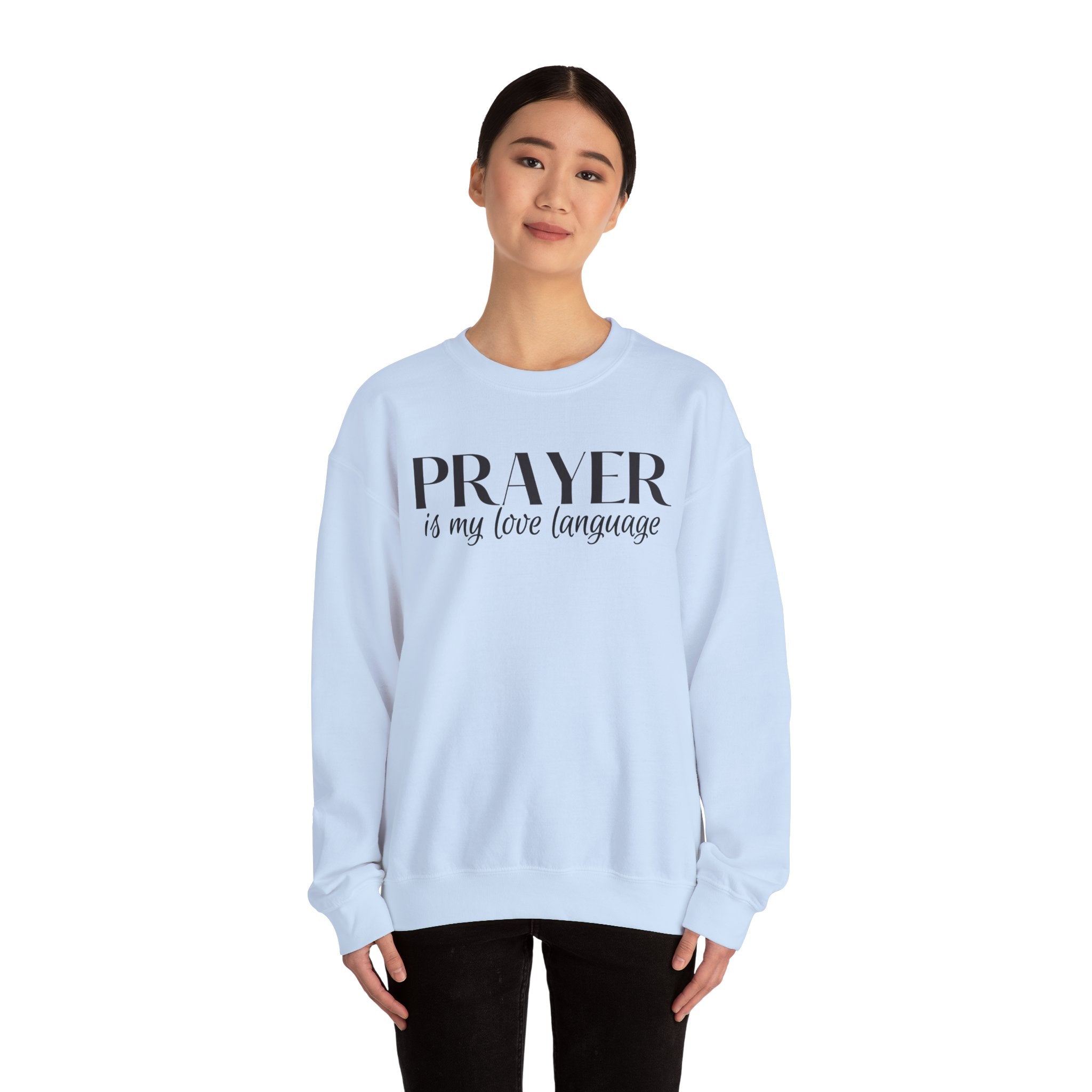 Prayer is my love language Unisex Heavy Blend™ Crewneck Sweatshirt