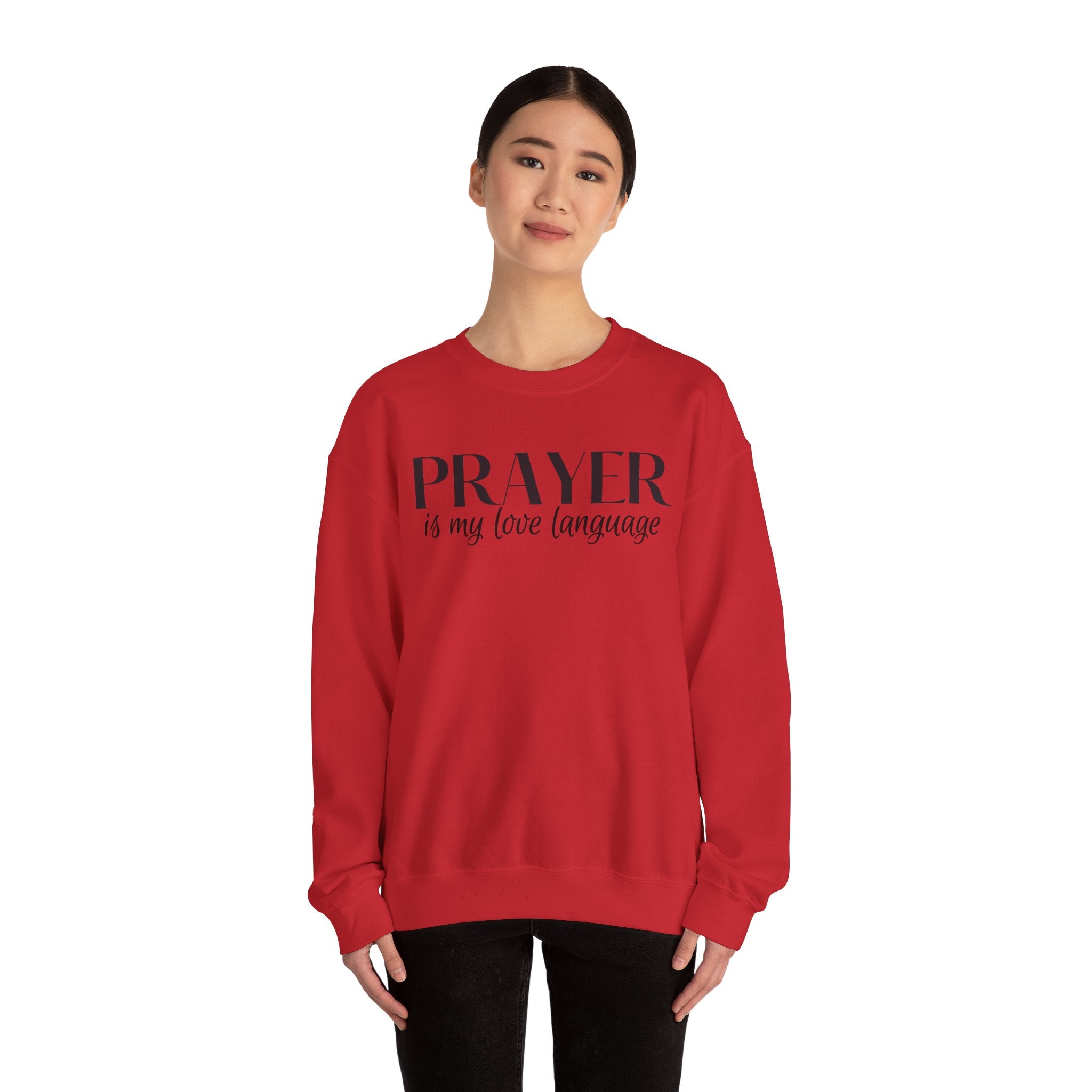 Prayer is my love language Unisex Heavy Blend™ Crewneck Sweatshirt