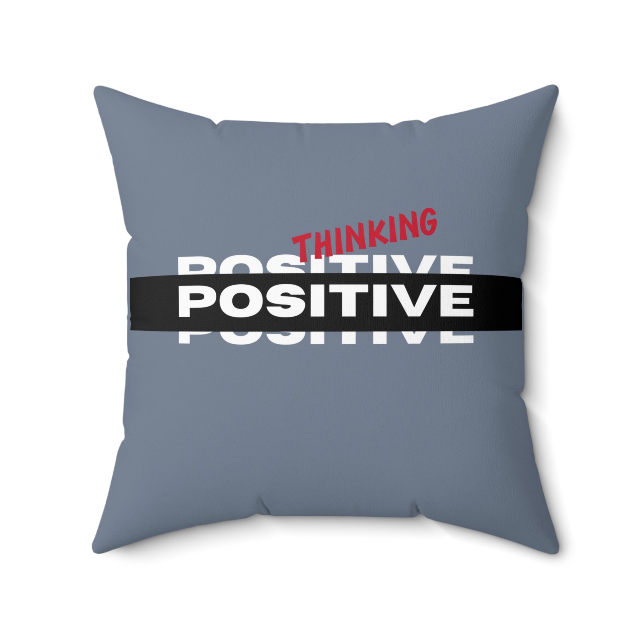 Thinking Positive Polyester Square Pillow