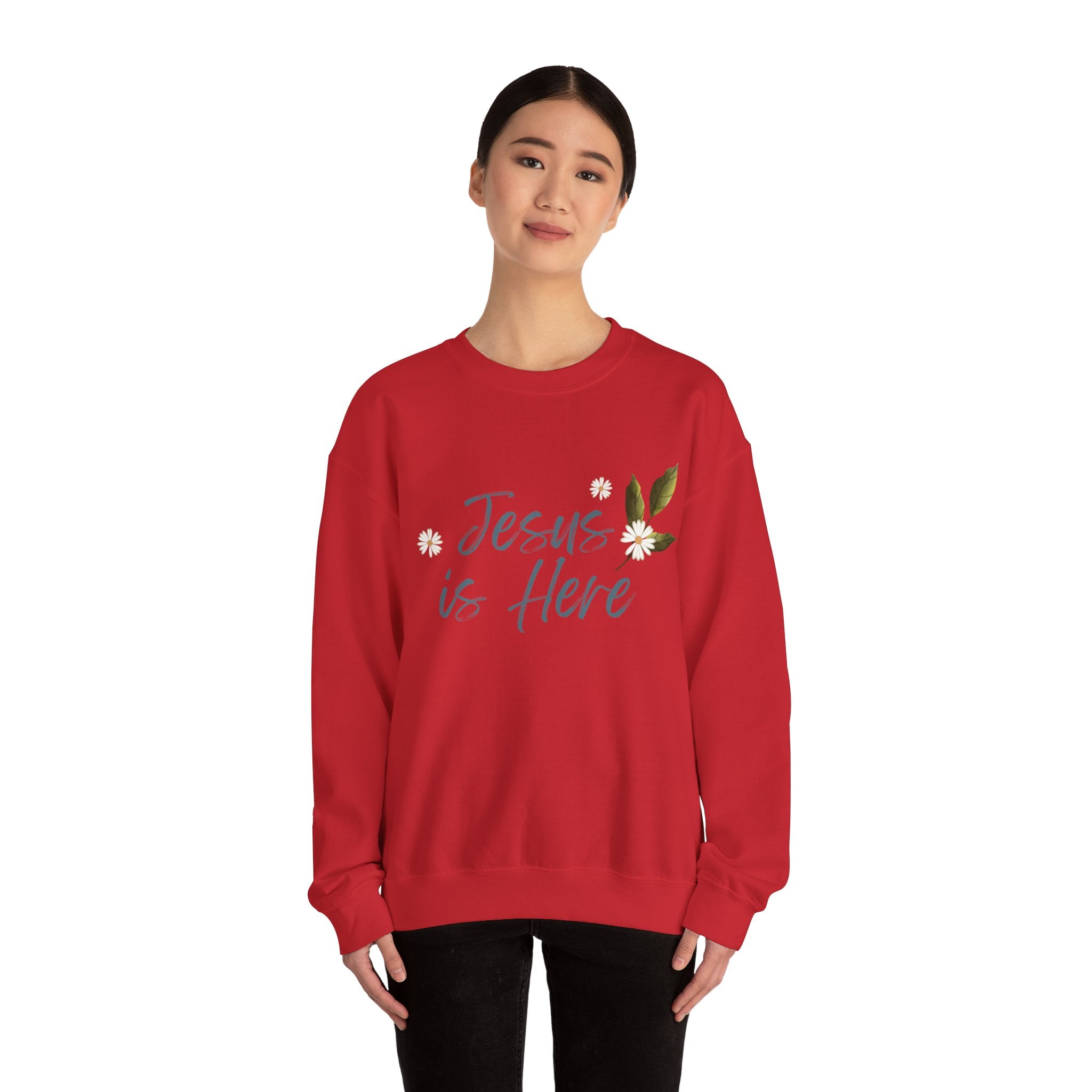 Jesus is Here Unisex Heavy Blend™ Crewneck Sweatshirt