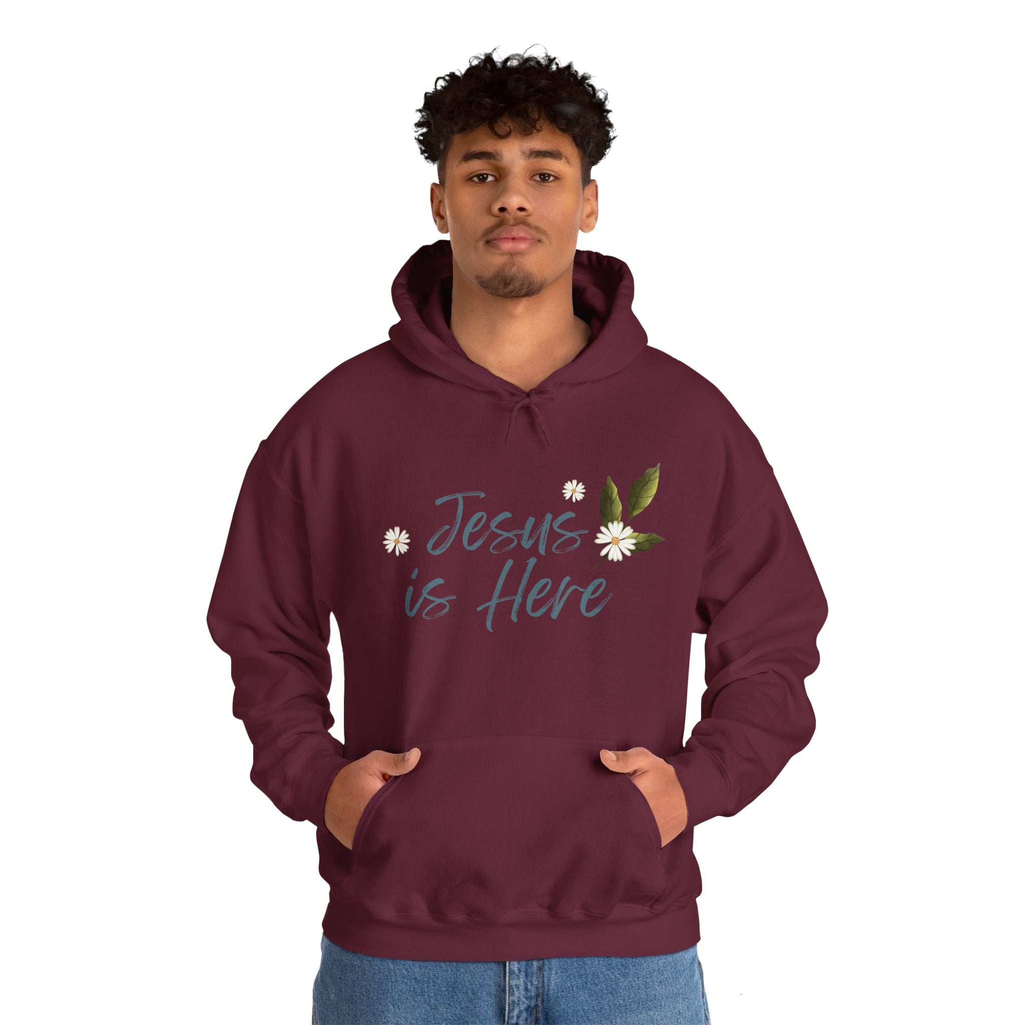 Jesus is Here Unisex Heavy Blend™ Hooded Sweatshirt