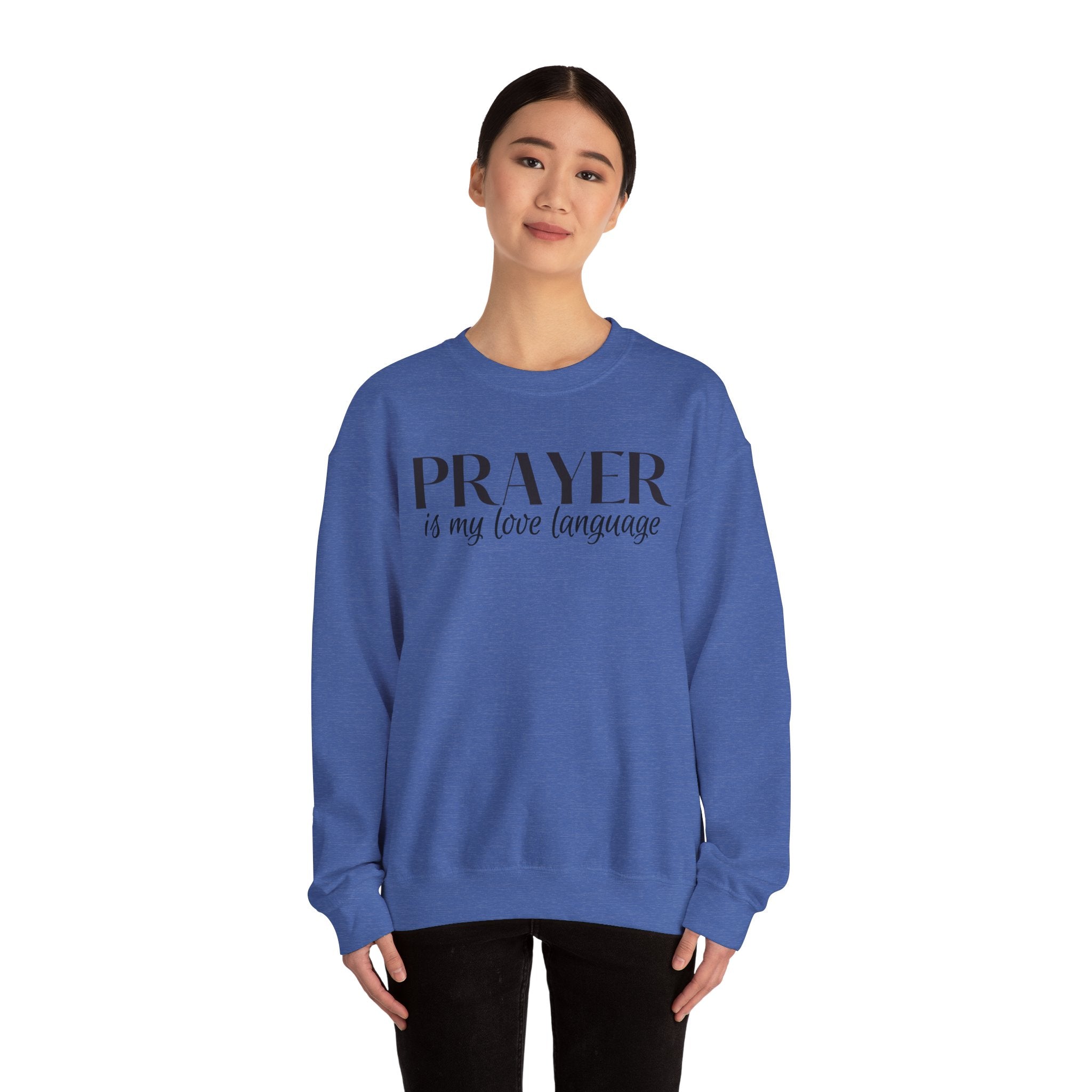 Prayer is my love language Unisex Heavy Blend™ Crewneck Sweatshirt