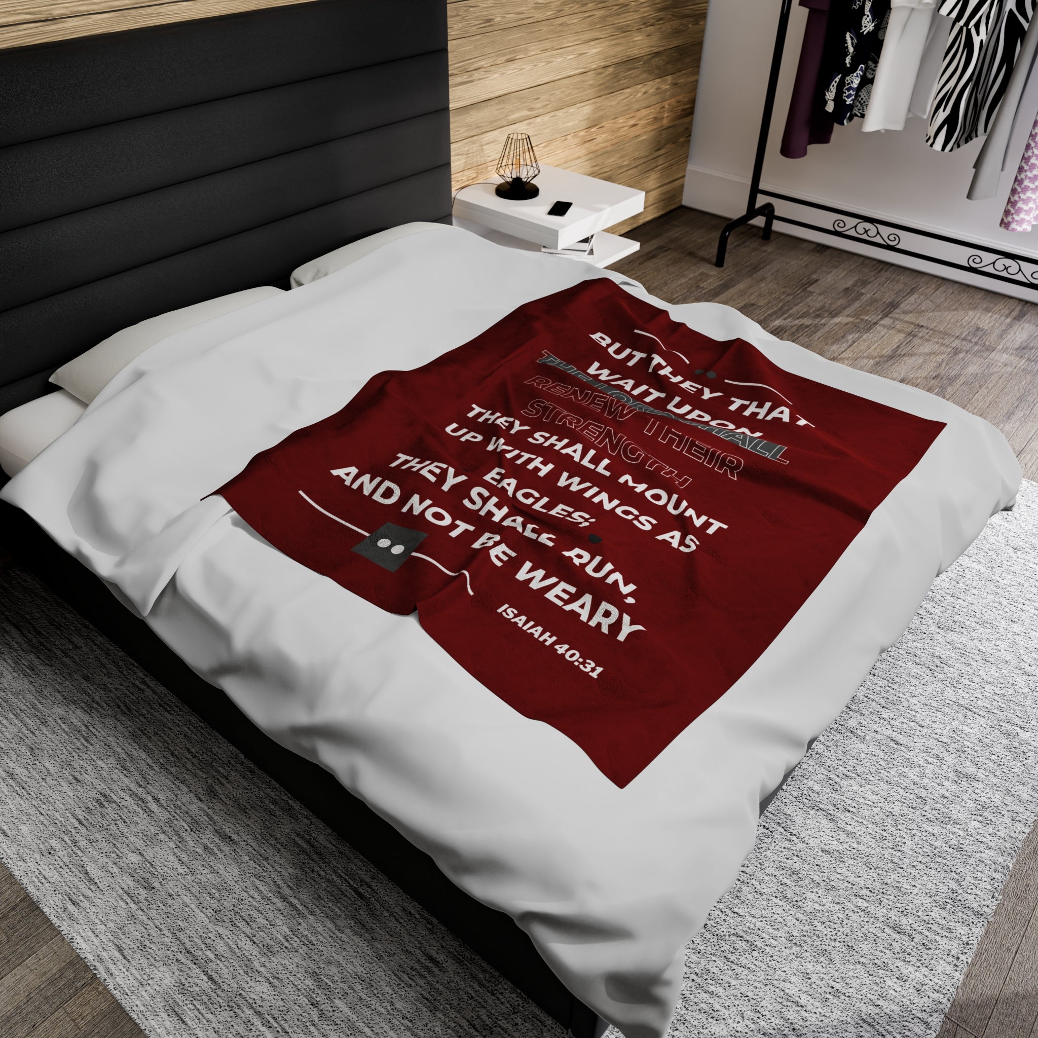 ISAIAH 40:31 Velveteen Plush Blanket