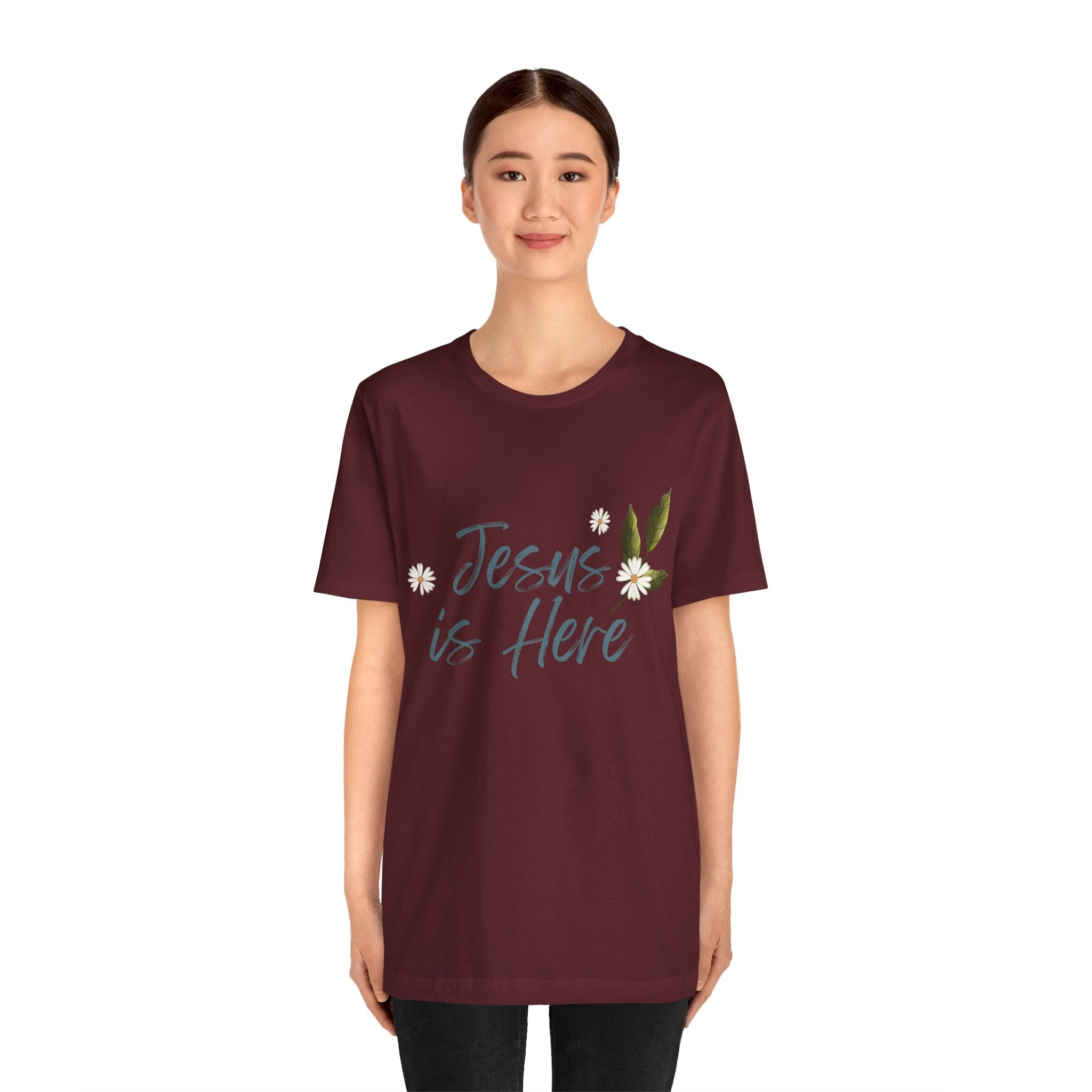 Jesus is Here Unisex Jersey Short Sleeve Tee