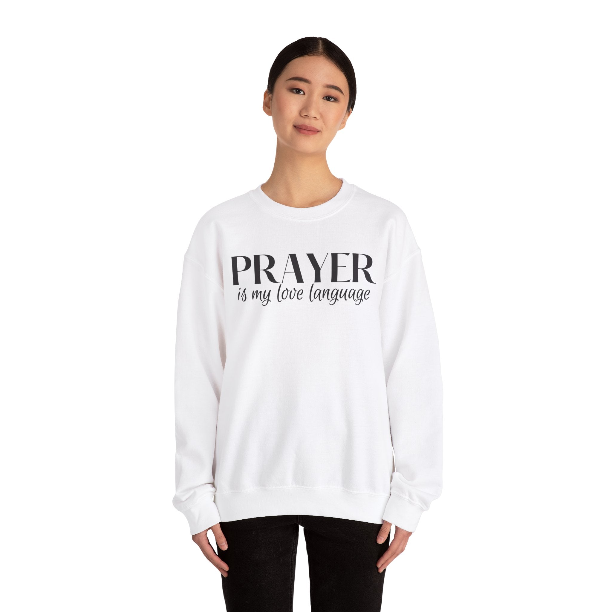 Prayer is my love language Unisex Heavy Blend™ Crewneck Sweatshirt